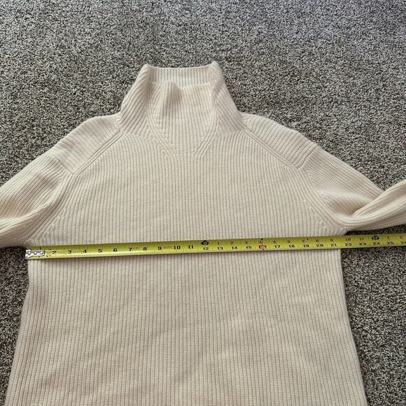 Nordstrom cream knit turtleneck wool & cashmere sweater size M - Picture 10 of 13